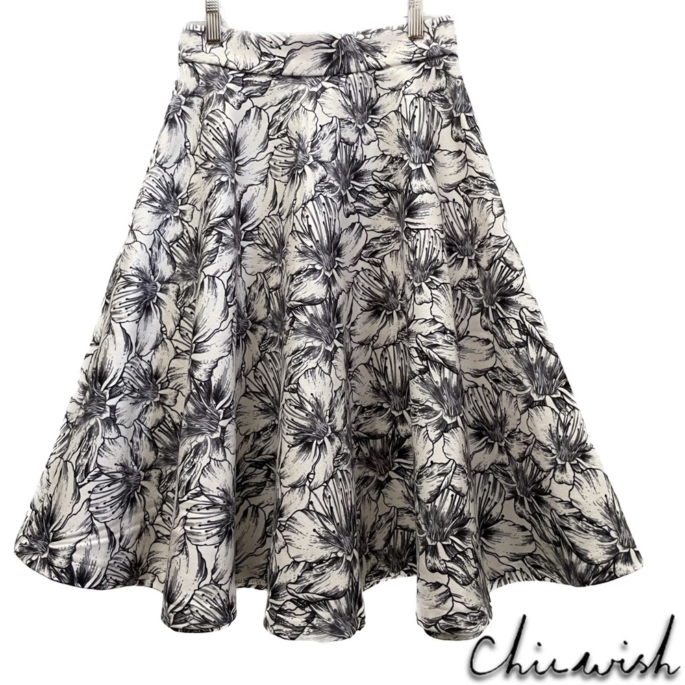 🆕Chicwish🐦‍⬛Floral Flannel Full Flare Skirt Sz S